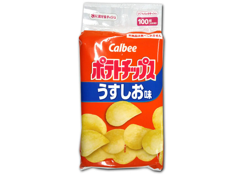 ポテトチップス　水に流せるソフトパックティシュ１００組
